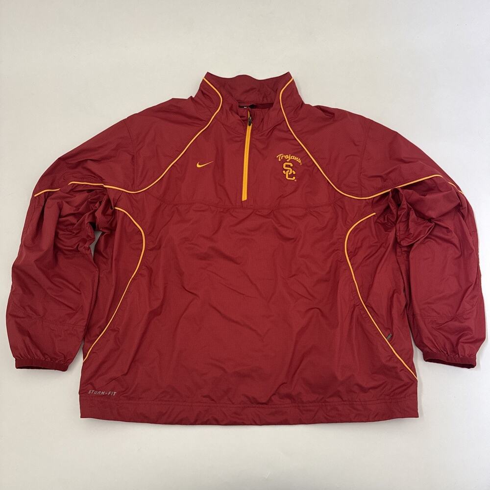Nike Team USC Trojans Men's XL 1/4 Zip Windbreaker Jacket Storm Fit Pullover